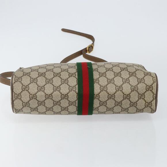 GUCCI GG Supreme Web Sherry Line Bag PVC Beige Gold 89 02 017 Auth 143775 - Picture 5 of 16